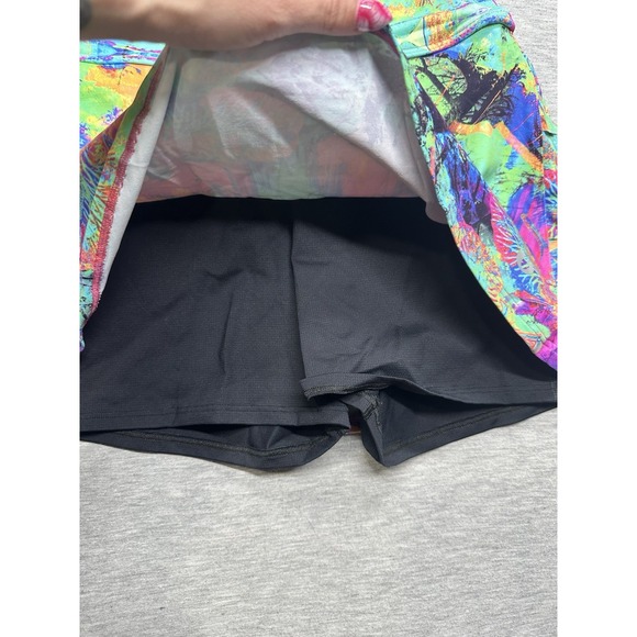 Dona Jo Flirty Skirt Skort 14.5" Ruffle Multicolored Pickleball Tennis Size 1/S - Picture 2 of 7